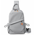 Men's black polyester crossbody bag with single shoulder strap