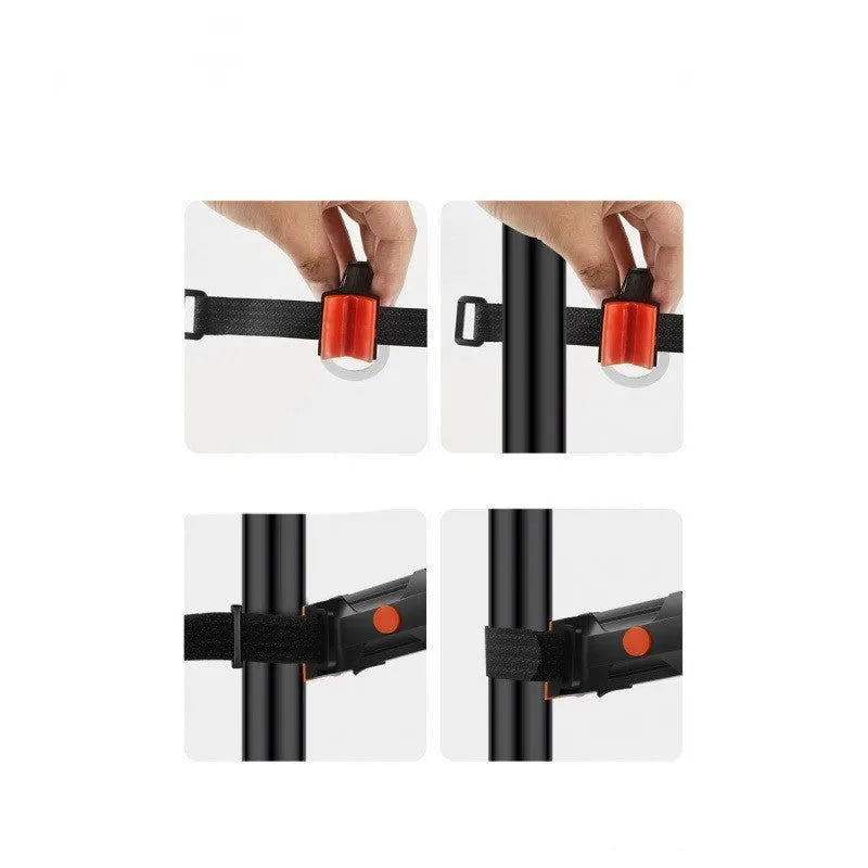 Waterproof USB charging bicycle and motorcycle taillight in blue, pink, red, white, or yellow colour options