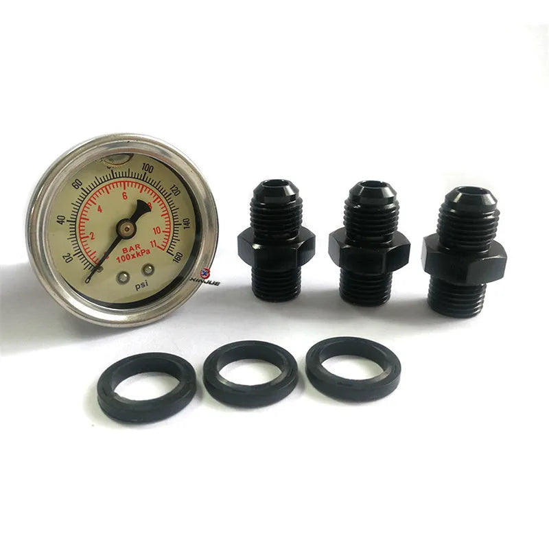 Black aluminium alloy fuel pressure regulator with adjustment mechanism for electronic injection systems
