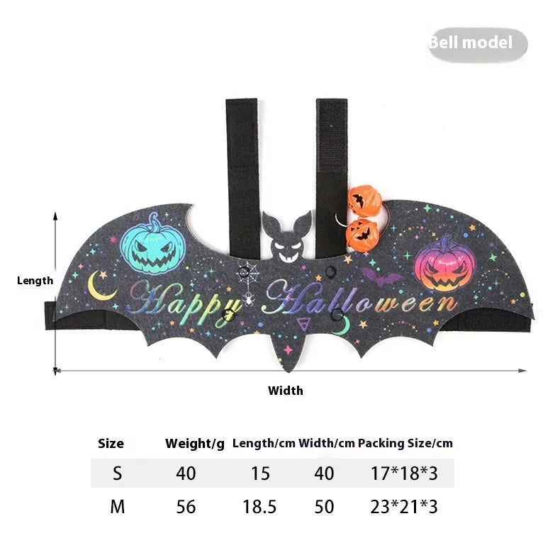 Halloween felt batwing costume for cats in multiple colour options