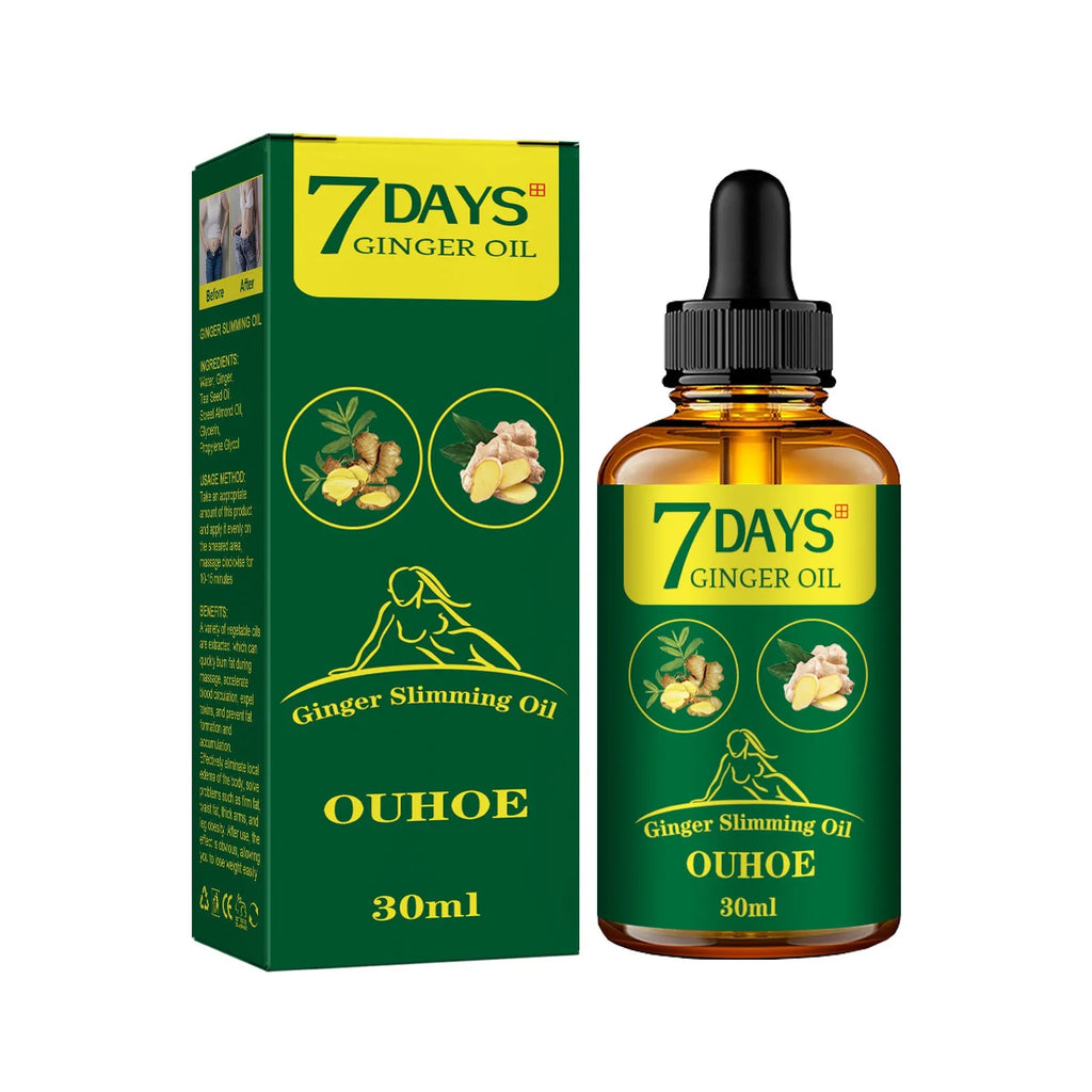30ml ginger body shaping oil bottle for firming thighs and muscles