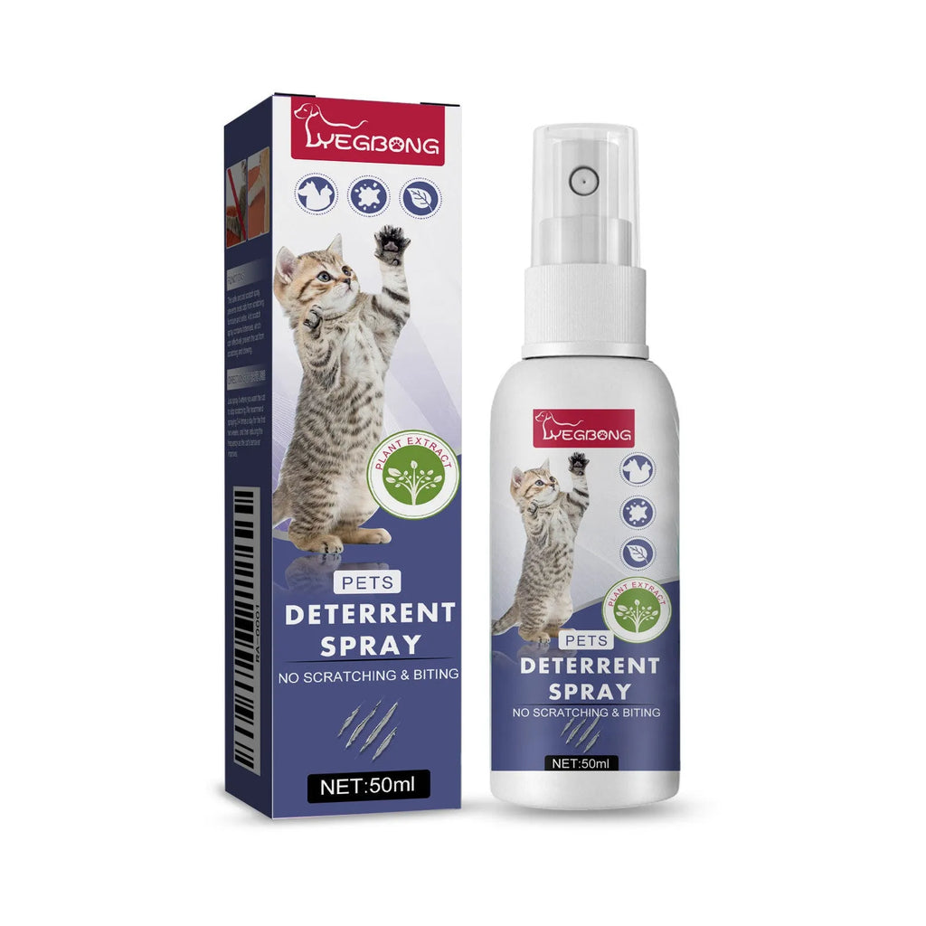 50ml pet deterrent spray bottle in retail packaging for dogs and cats