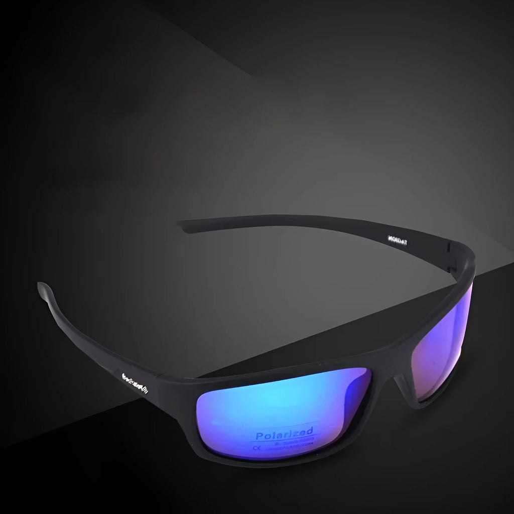 PC polarized sunglasses in bright black and gray lens for men and women