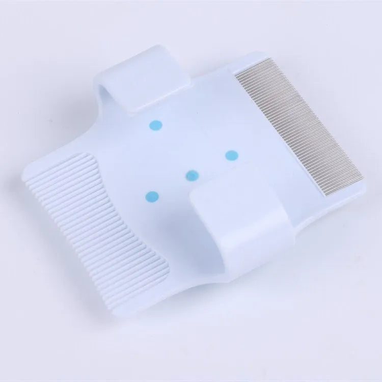Blue multifunctional dog grooming comb with floating hair removal and massage features