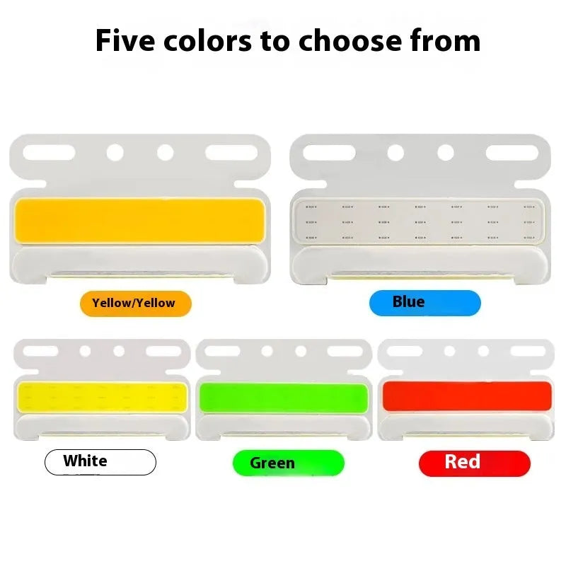 Waterproof aluminium COB LED truck side and ground tire light in red, yellow, green, blue, or white.