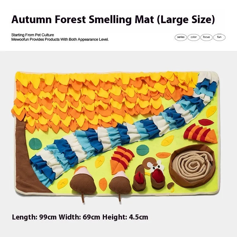 Plastic fabric dog sniffing mat pet toy for treat hiding and mental stimulation