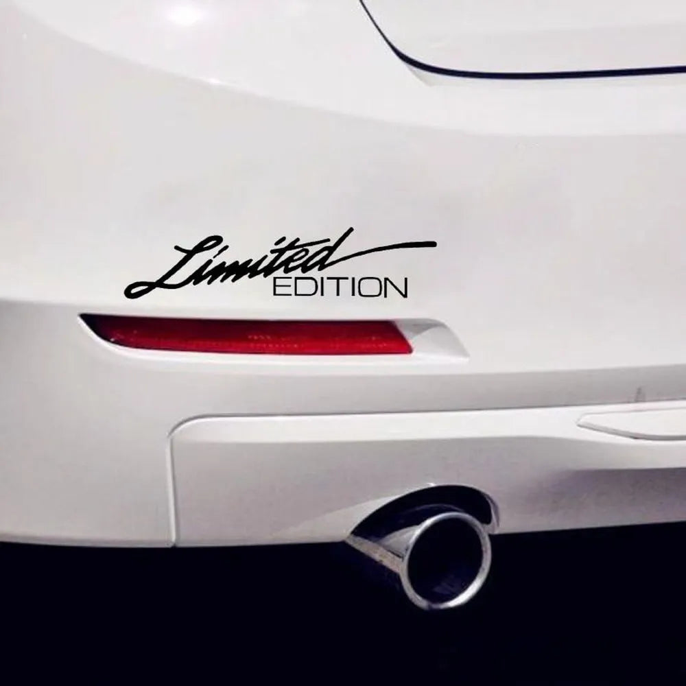 Reflective plastic bumper sticker showing dimensions 16cm long by 3.8cm wide