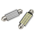 White aluminium car roof light with double pointed tip design for interior and licence plate illumination