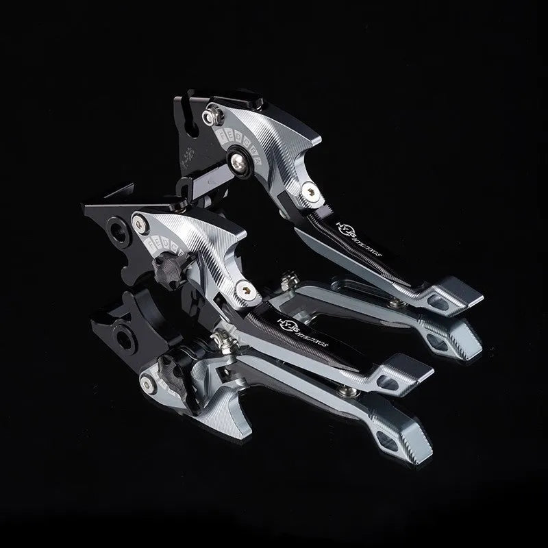 Adjustable anodised aluminium horn handle motorcycle clutch lever in multiple colour options