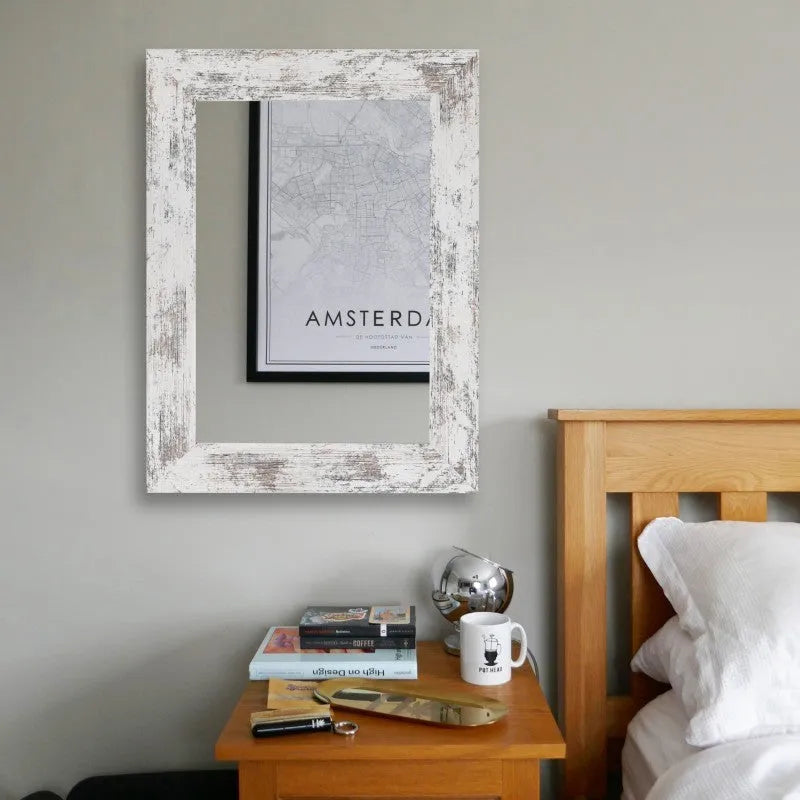Little White wall-mounted dressing mirror with modern pastoral style and retro Chinese design