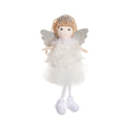 Christmas angel girl fabric pendant for high ponytail hairstyles in white, pink, and khaki colours