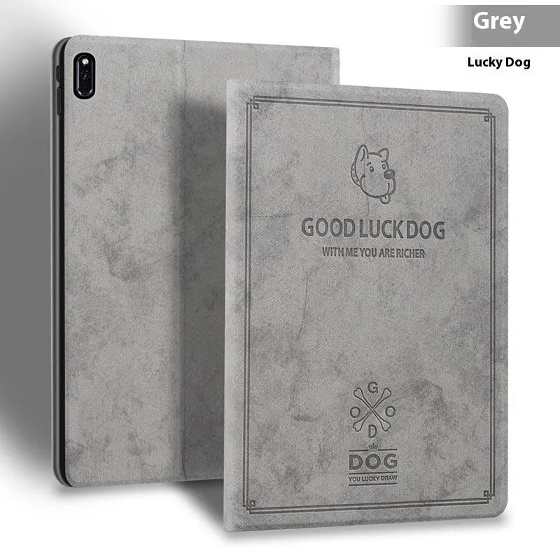 Deer pattern soft shell protective case for iPad in TPU leather, shown in clamshell design.