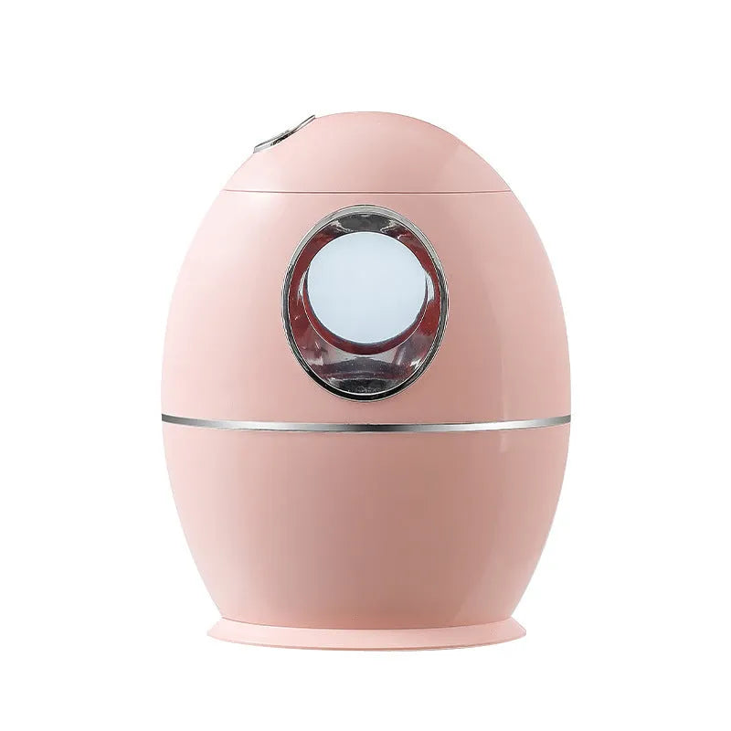 White round USB-powered aromatherapy humidifier with 800ml water tank capacity