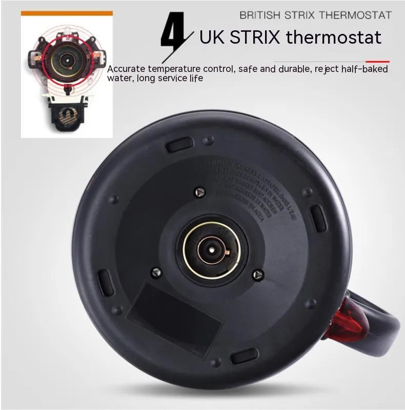 Automatic stainless steel kettle with touch controls in gold colour showing 1.0 litre capacity markings