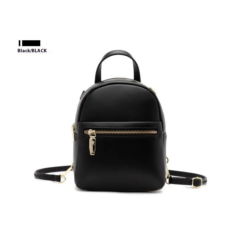 Soft PU street trend mini backpack in multiple colours with three-dimensional pocket
