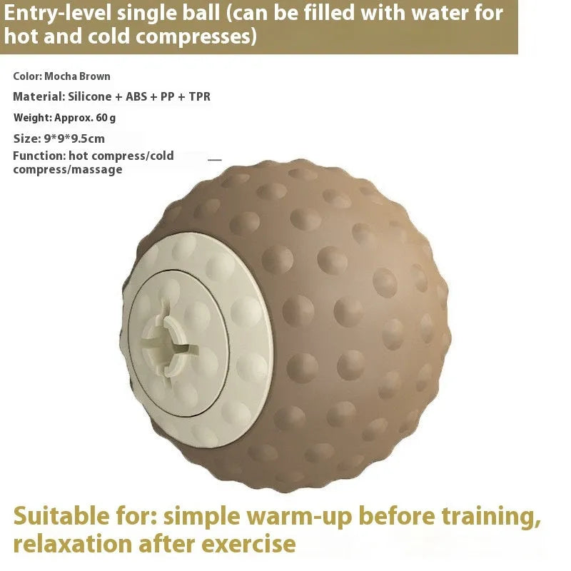 Caramel mocha and green massage balls for cold and hot compress therapy with muscle relaxation applications