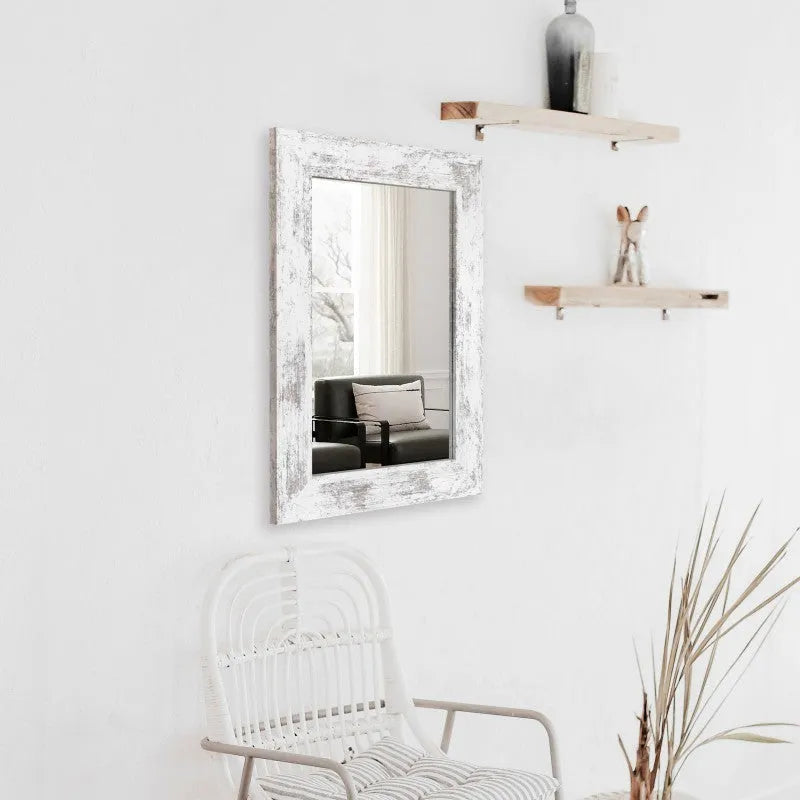 Little White wall-mounted dressing mirror with modern pastoral style and retro Chinese design