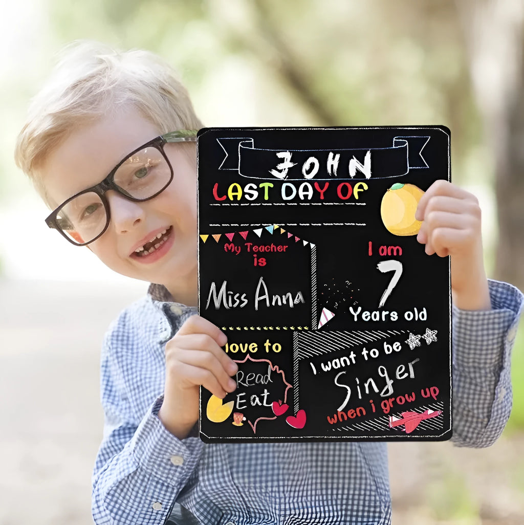 Wooden first day of school blackboard craftwork ornament with modern simple style