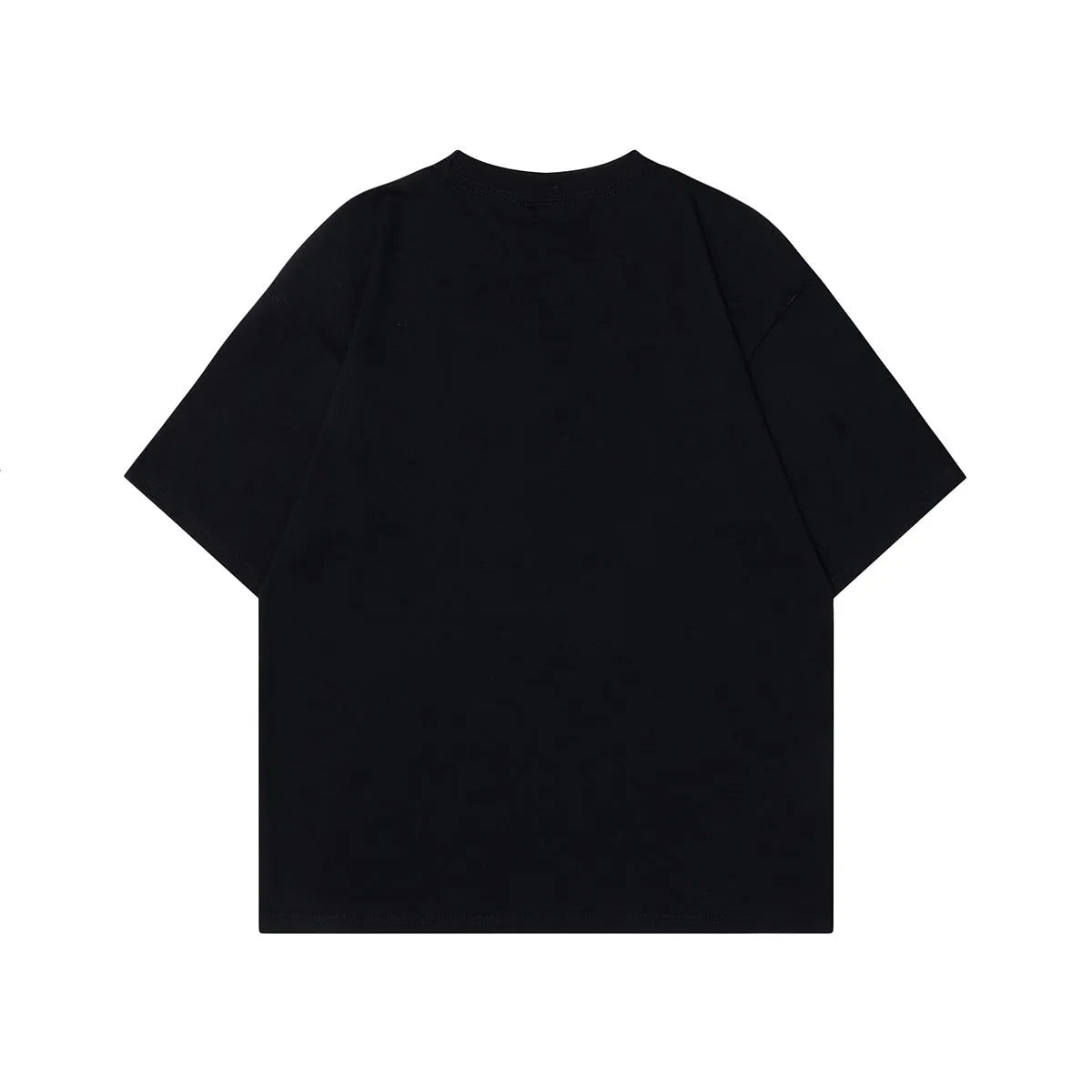 Men's grey cotton T-shirt with a retro character print, shown in a loose fit.