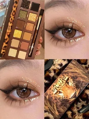 Explorer animal theme eyeshadow palette with twelve colours including matte and shimmer finishes