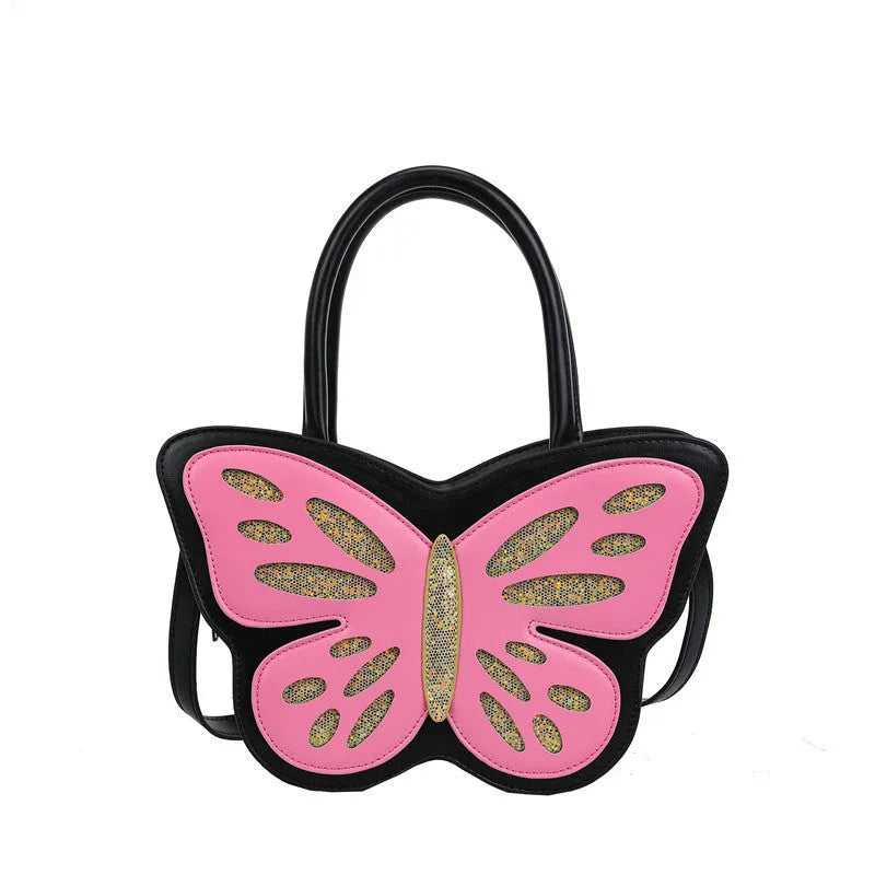 Small square crossbody bag in PU leather with contrast colour accents