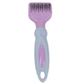 Pink stainless steel dog grooming comb with massage function and knot knife for pet fur care