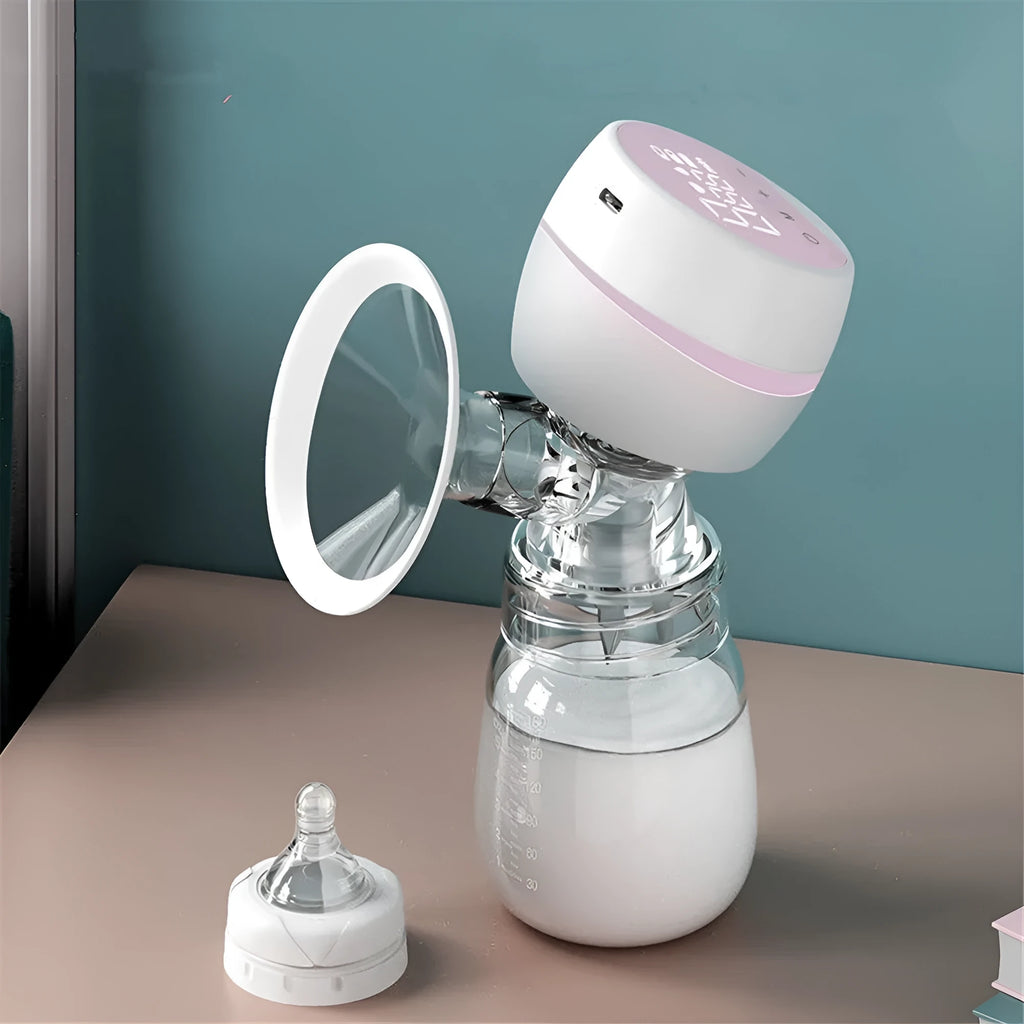 Electric breast pump automatic milking device in compact design with built-in lithium battery and USB power