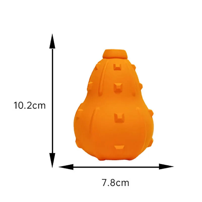 Natural rubber stuffable dog toy 30 cm long with treat dispensing hole for small medium breeds