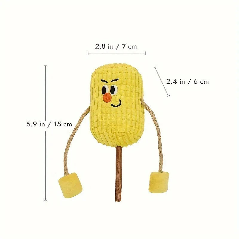 Polio wood corn cob cat dental cleaning toy with catnip measuring 7x6x15cm