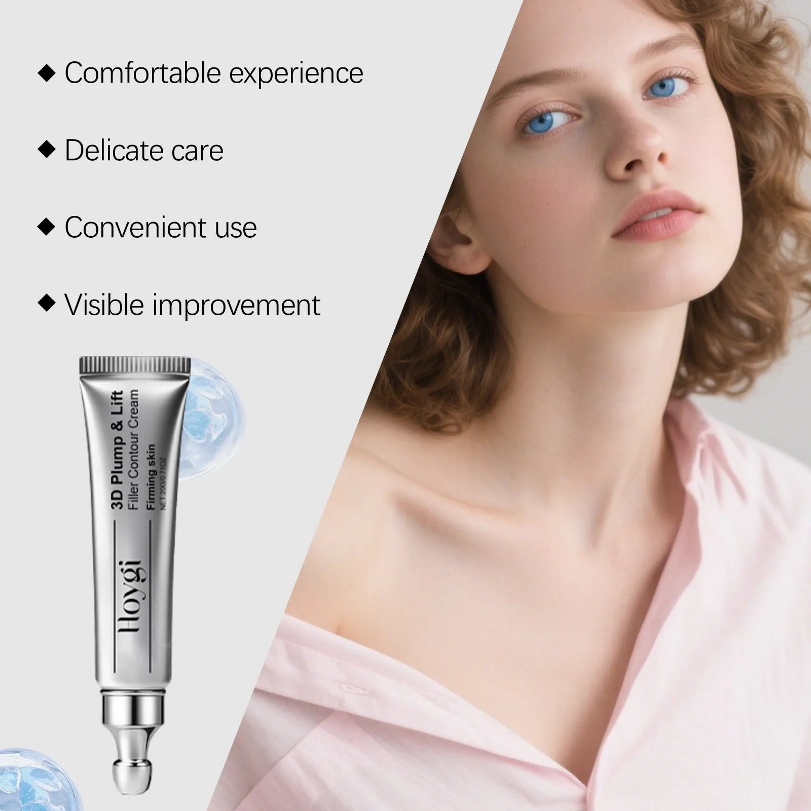 20g tube of moisturising nourishing eye cream with ceramide EOS, measuring 3x13.3cm.