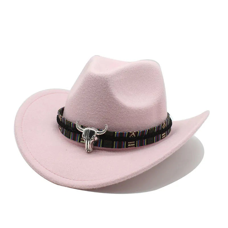 Wool blend Western cowboy hat with wide brim and bell crown in multiple colour options.