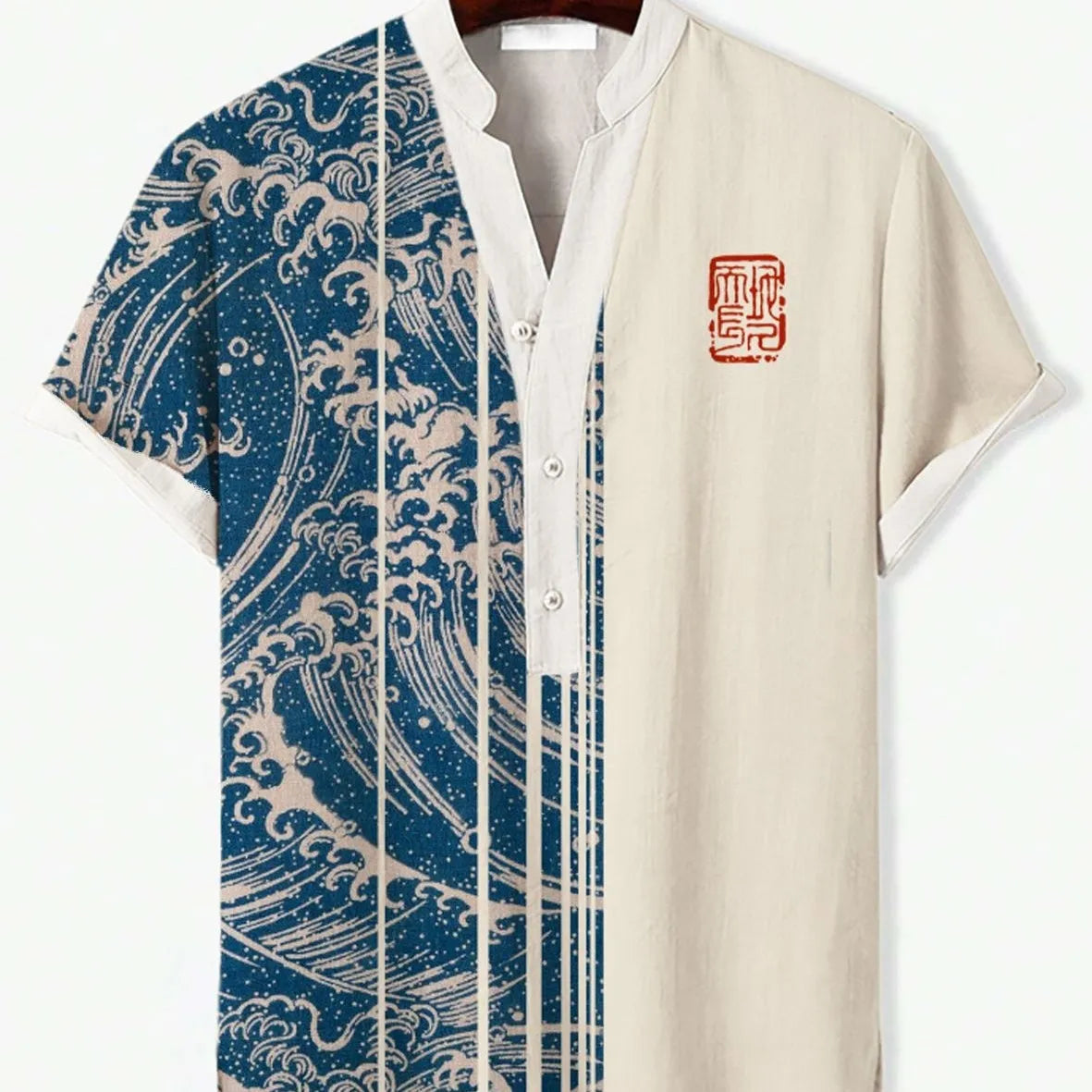Men's short sleeve shirt with a detailed 3D digital animal graphic print on the front.