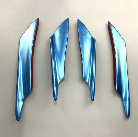 Set of four carbon fibre pattern bumper blades for automotive bumper modification