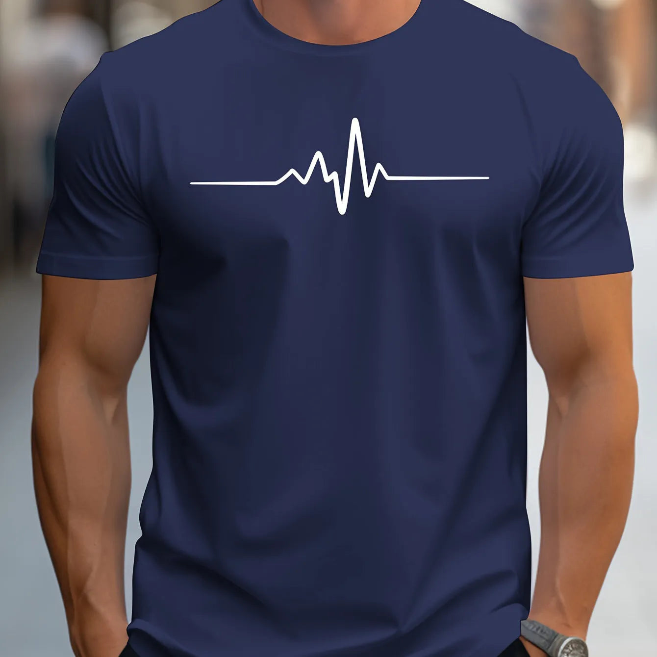 Men's loose fit T-shirt with 3D sports letter design in chemical fibre blend fabric