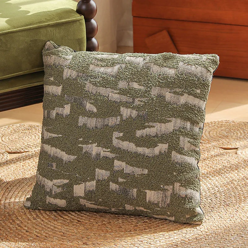 Square Jacquard cushion cover with yarn-dyed floral pattern in various colours, shown at 45cm size.