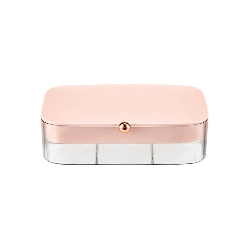 Green minimalist jewelry storage box with multiple layers for organised accessory storage