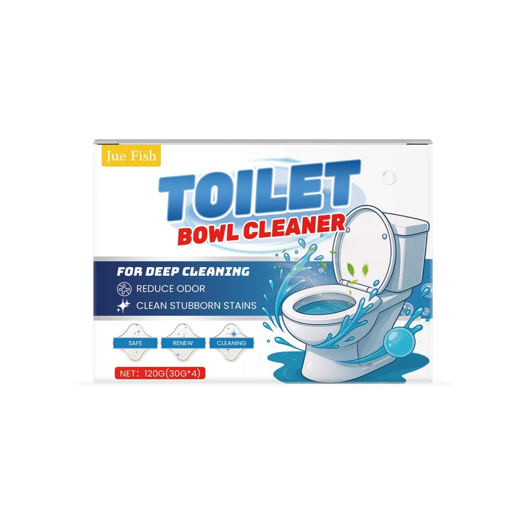 Four sachets of white toilet cleaning powder for removing urine stains and odours.