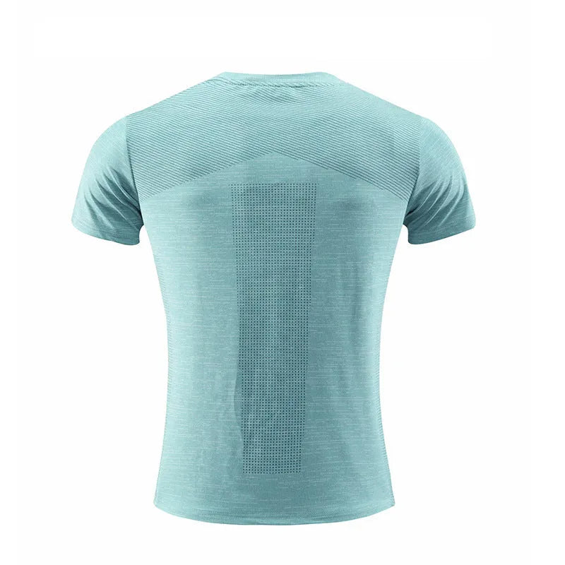 Athletic short sleeve t-shirt for running and basketball in polyester spandex fabric