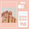 Fashion personality toe nail stickers in natural skin colour with adhesive glue bottle