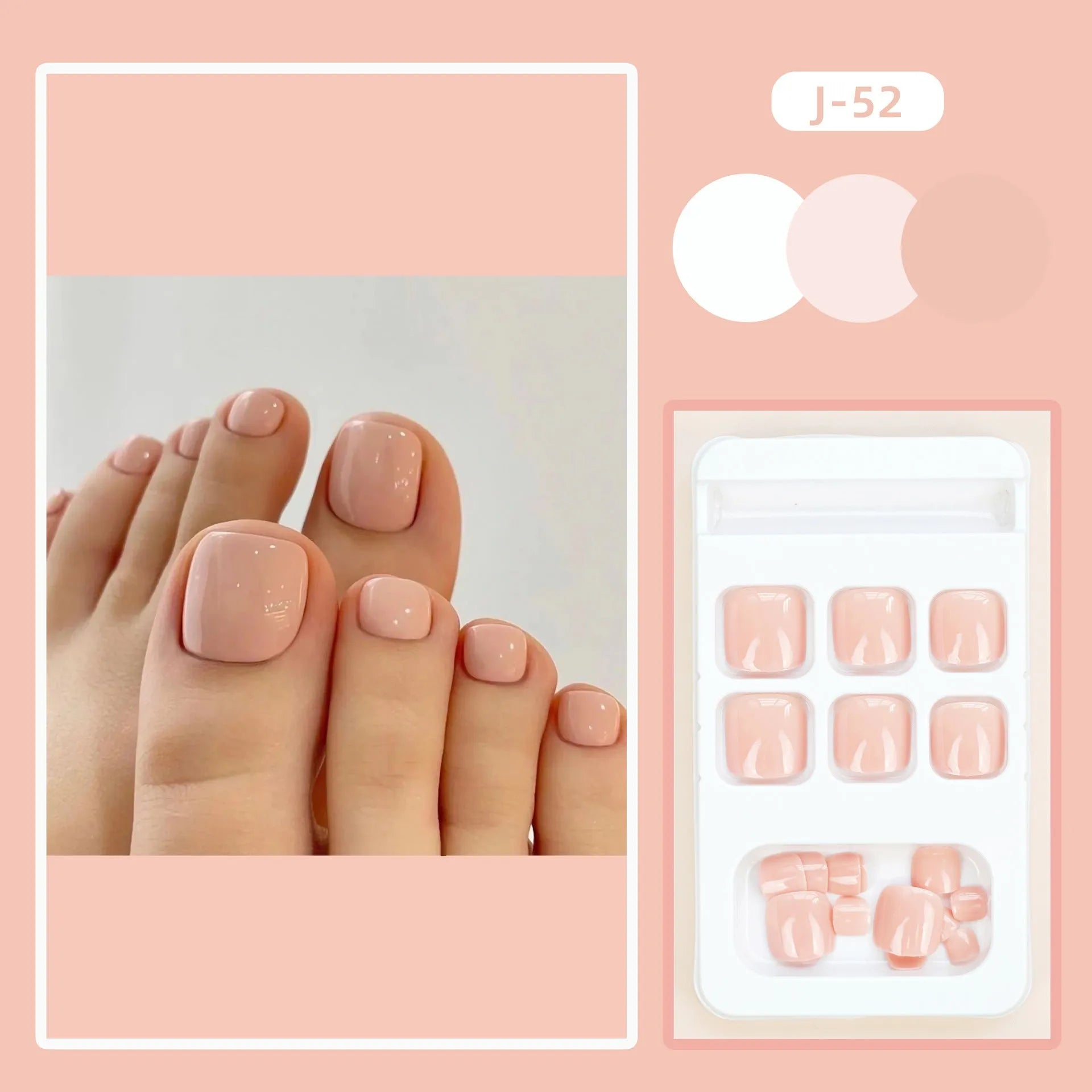 Fashion personality toe nail stickers in natural skin colour with adhesive glue bottle
