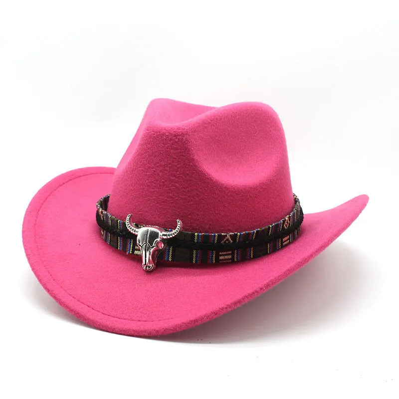 Wool blend Western cowboy hat with wide brim and bell crown in multiple colour options.