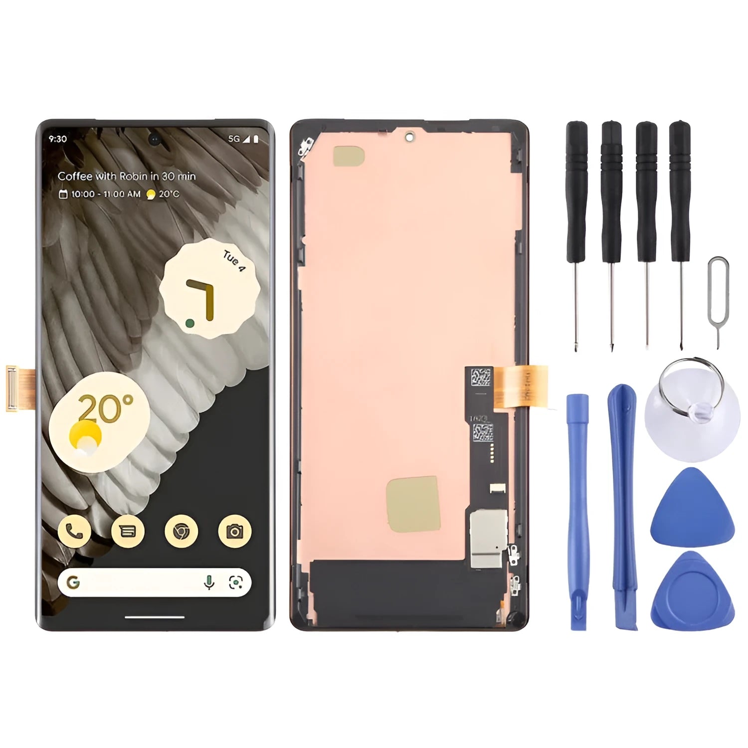 OLED LCD touch screen assembly with frame for Google Pixel 7 Pro GP4BC GE2AE