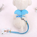 Pet dog angel wings hand holding rope in six colours blue red purple yellow green pink