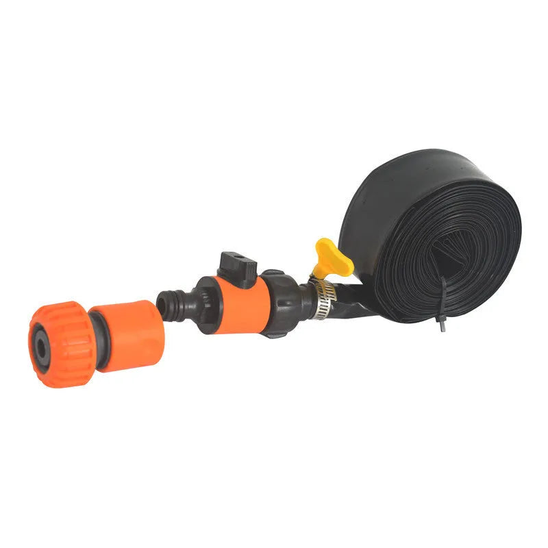 Blue and orange PVC plastic garden sprinkler with solar water cooling system and length options of 12m, 15m, and 8m
