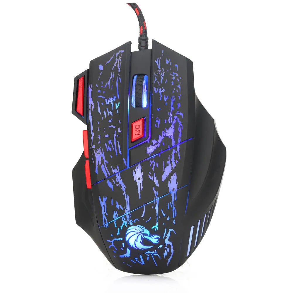 H300BK coloured gaming mouse with colourful luminous lighting and 1.5 metre USB cable