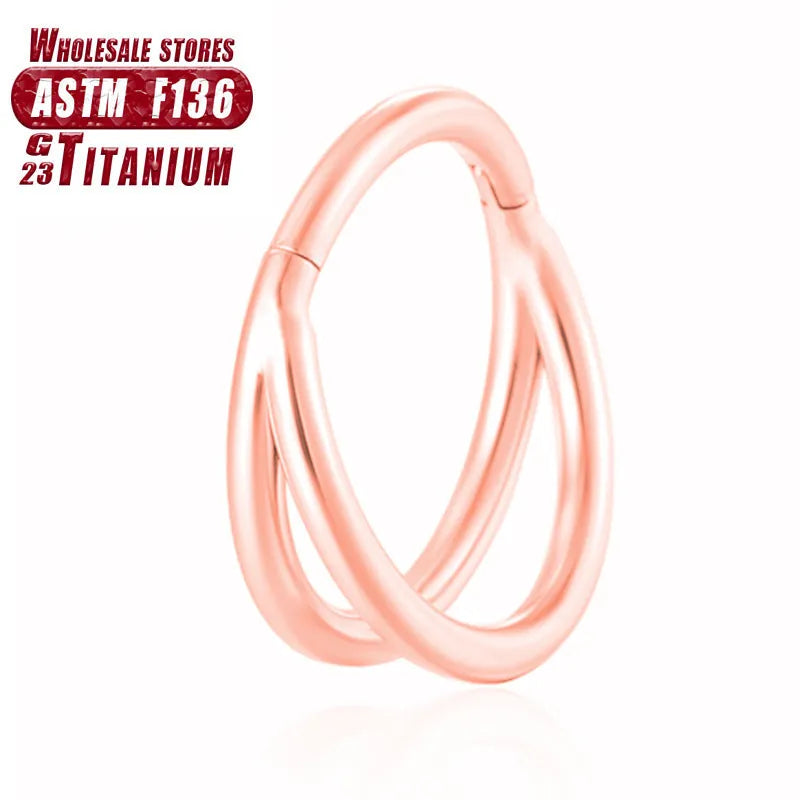 Titanium alloy nose ring body jewellery showing colour options and size variations