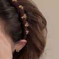 French velvet crystal wave hair pressing non-slip hair bundle accessory in velvet texture with crystal details