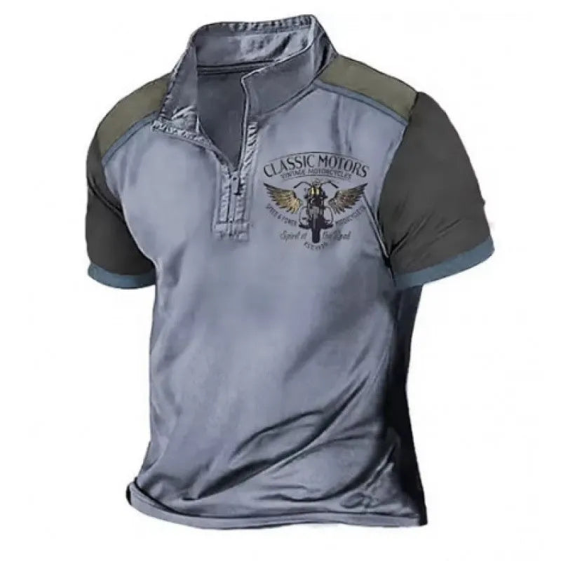 Golf polo shirt loose fit pullover style with digital printing on polyester fabric
