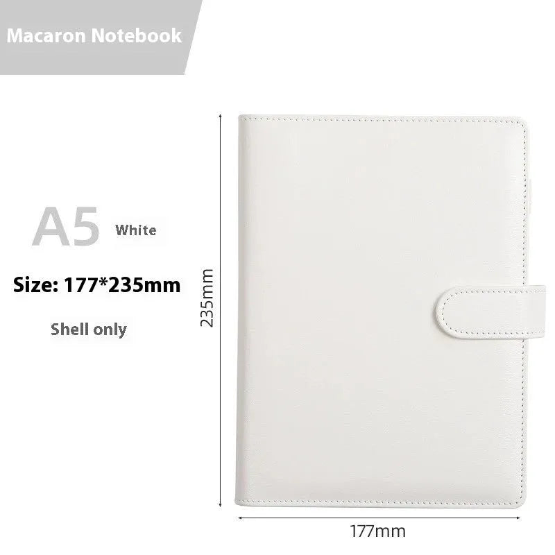 A5 PU leather notebook binder with zipper closure in solid colour options