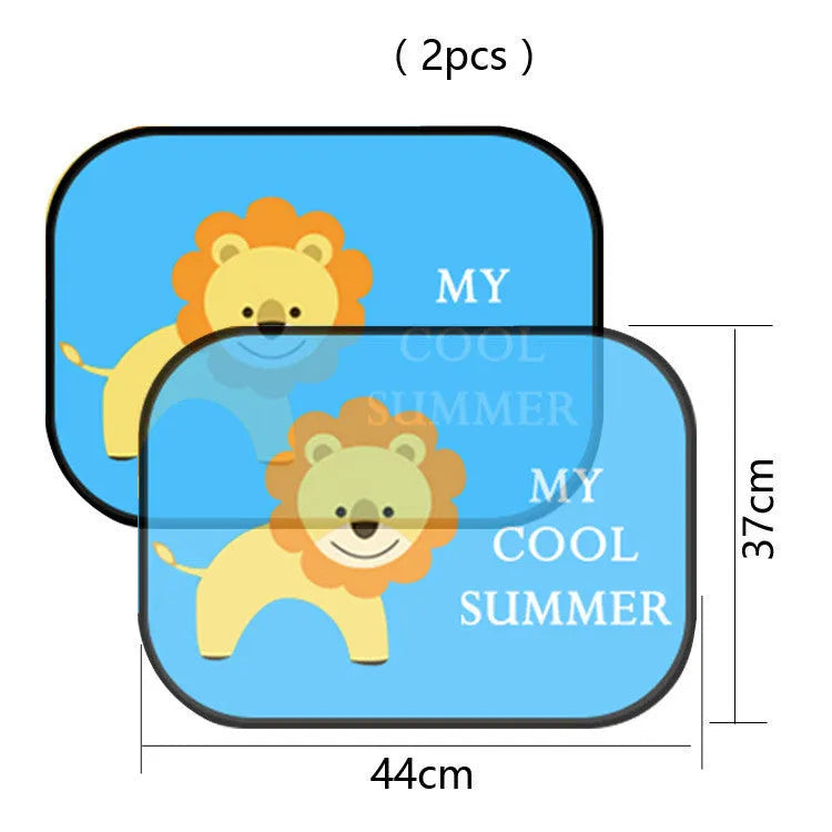Electrostatic adsorption car side window sunshade with nylon mesh in animal-themed sizes